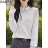 Women's Fashion Casual Fall Winter Solid Color Print Long Sleeve POLO Neck Sweaters