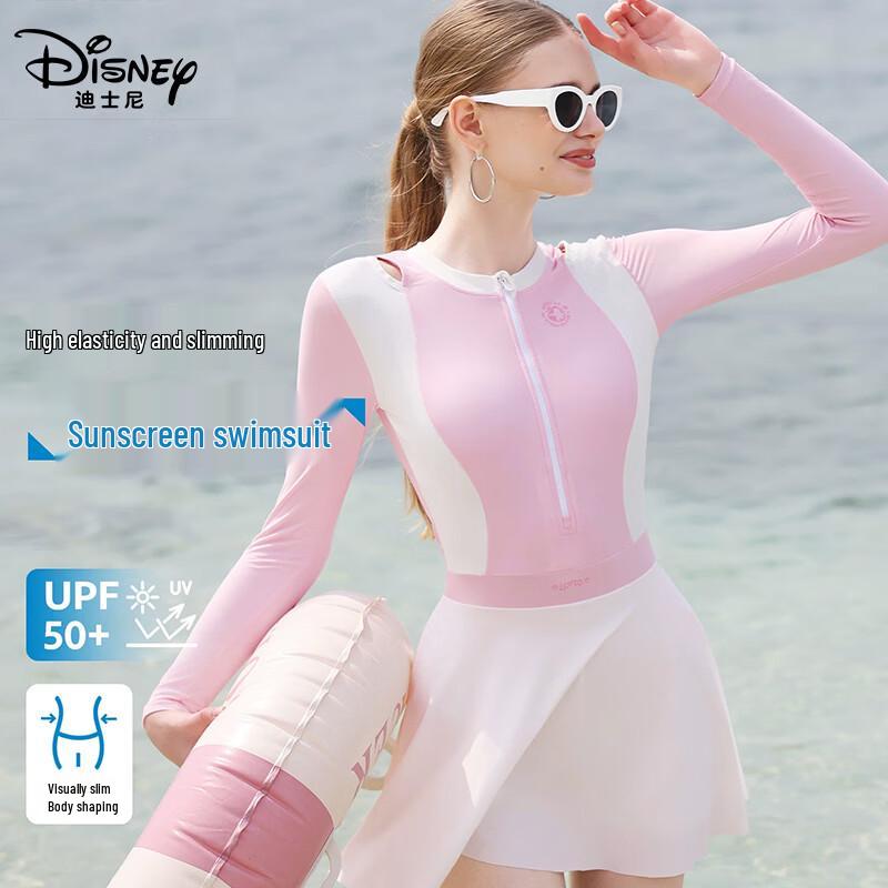 Disney Женское однотонное платье-купальник с длинным рукавом для защиты от солнца D15304S2F