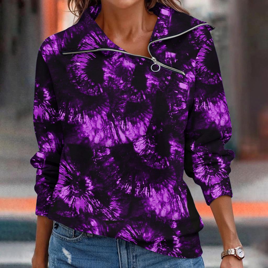 Женская футболка, свободный пуловер, спортивные топы, повседневный топ с V-образным вырезом и длинным рукавом с принтом