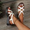 Сандалии большого размера на платформе женские летние 2025 года новые европейские и американские модные эластичные чехлы для ног римские сандалии женские импортные