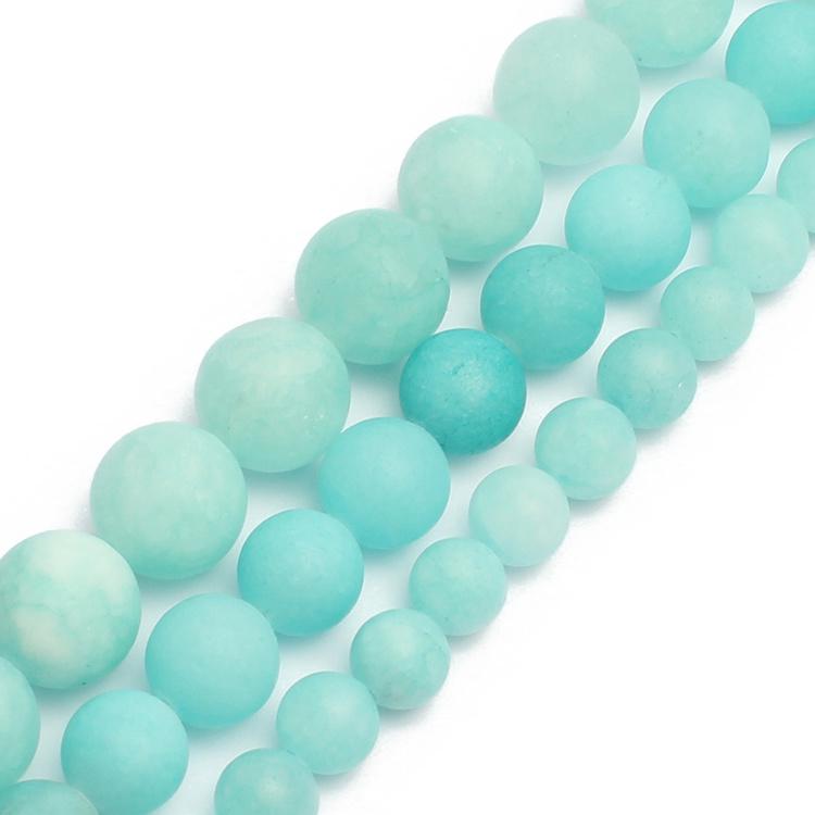 Натуральный морозно-синий амазонитовый камень, круглые бусины 6 мм, 8 мм, 10 мм для изготовления ювелирных изделий своими руками