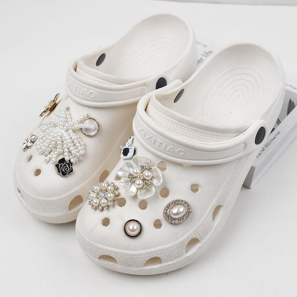 Shoe Charms DIY Flower Pearl Decoration Buckle Shoe Charm Accessories Kids Party Girls Gift