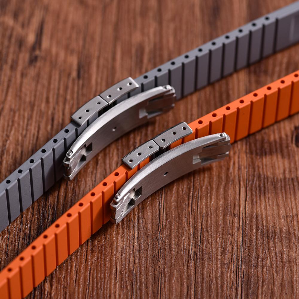 20 мм каучуковые ремешки Delugs CTS Fkm для часов с застежкой-бабочкой 4 цветов Уникальная текстура Быстросъемный ремешок для часов для брендовых часов