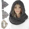 Women Winter Hooded Hat Scarf Wrap Shawl Crochet Knit Pullover Neckwarmer