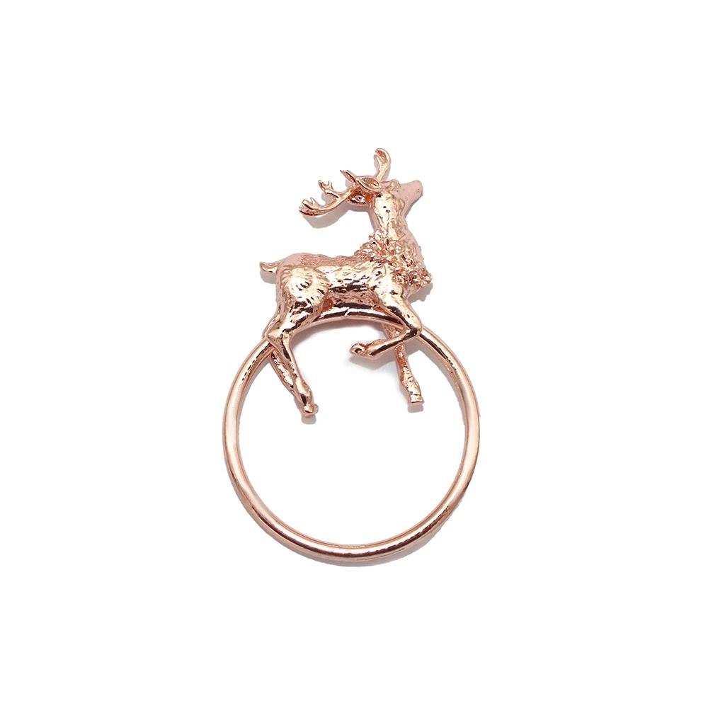 6 шт./лот Рождественские олени Кольца для салфеток Металлический держатель для салфеток, Рождественское украшение для дома, Украшение стола и аксессуары