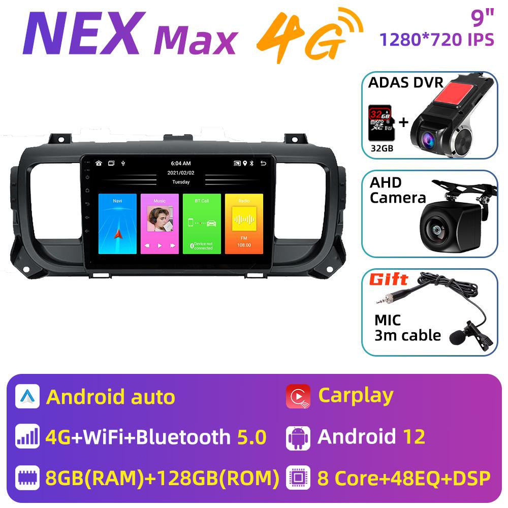 Автомобильное радио для Peugeot Expert 3 Citroen Jumpy 3 SpaceTourer 2016 - 2021 2Din Android Автомобильный мультимедийный проигрыватель CarPlay GPS-навигация