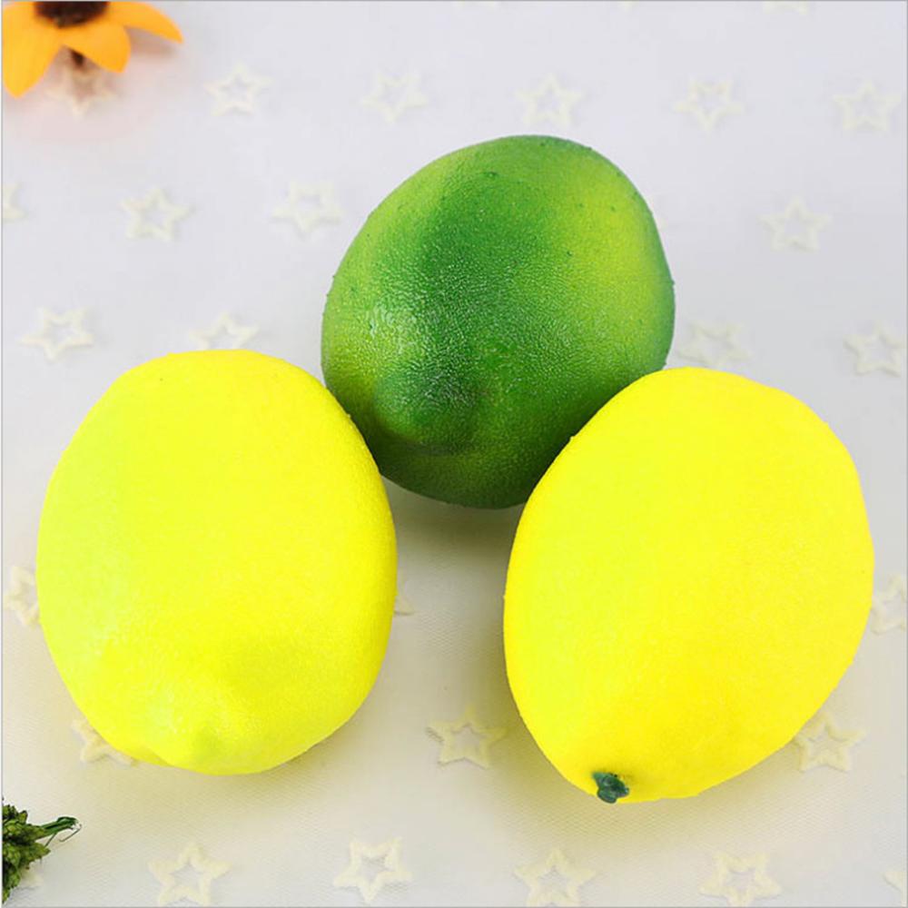 6/10PCS Christmas Wedding Lifelike Kitchen Artificial Lemon Fake Fruit Decoration Simulation