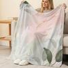 Lightweight Flannel Throw Blanket, Simple Floral Pattern, Soft Cozy Warm, Portable for Home & Car, Ideal for Christmas & Halloween