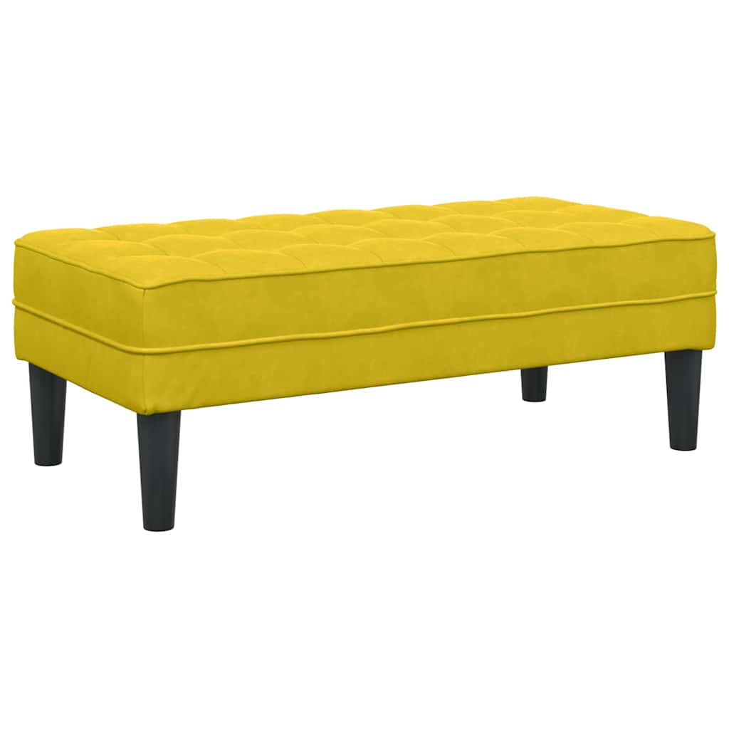 Yellow Ottoman Bench with Cushion 113 x 57 x 39 cm Velvet