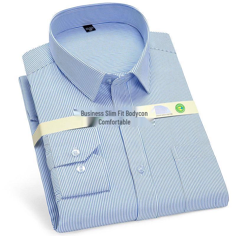 Мужская рубашка с длинным рукавом Golden Shield, белая в полоску, свободного кроя, деловая, формальная, на пуговицах