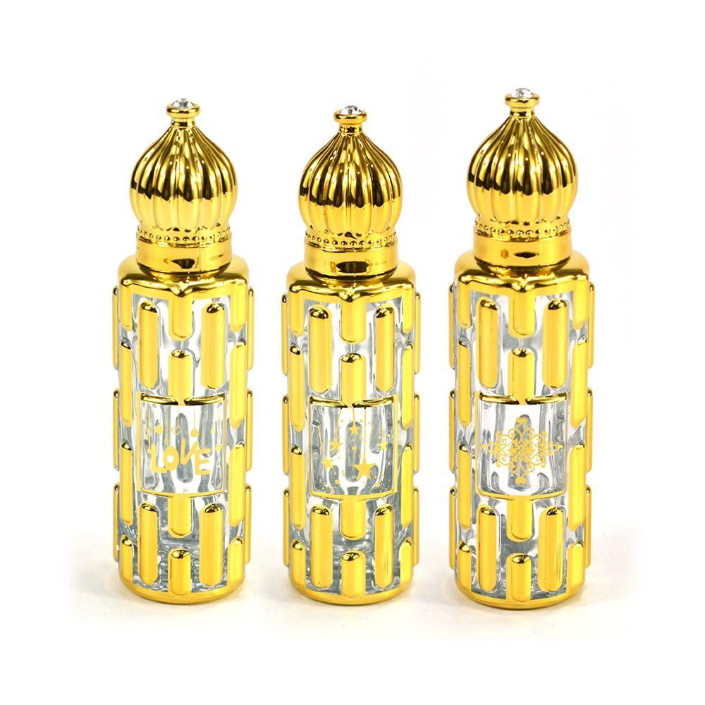 Роскошные флаконы для духов 15 мл, золотистый бронзовый шариковый флакон, флаконы для эфирных масел, свадебное украшение
