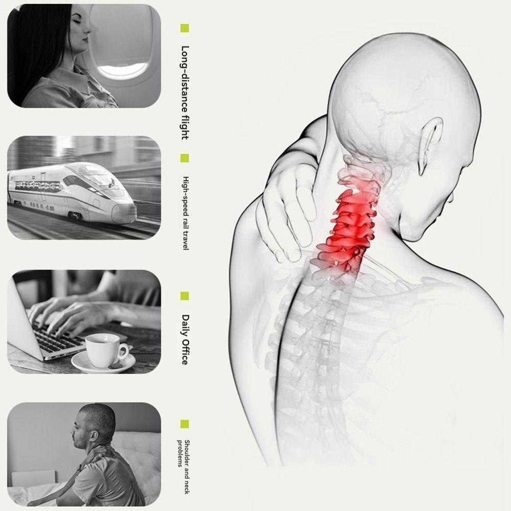 Inflatable U-Shaped Travel Pillow Soft Neckrest Pad Relaxation Neck Support Cushion Office/School