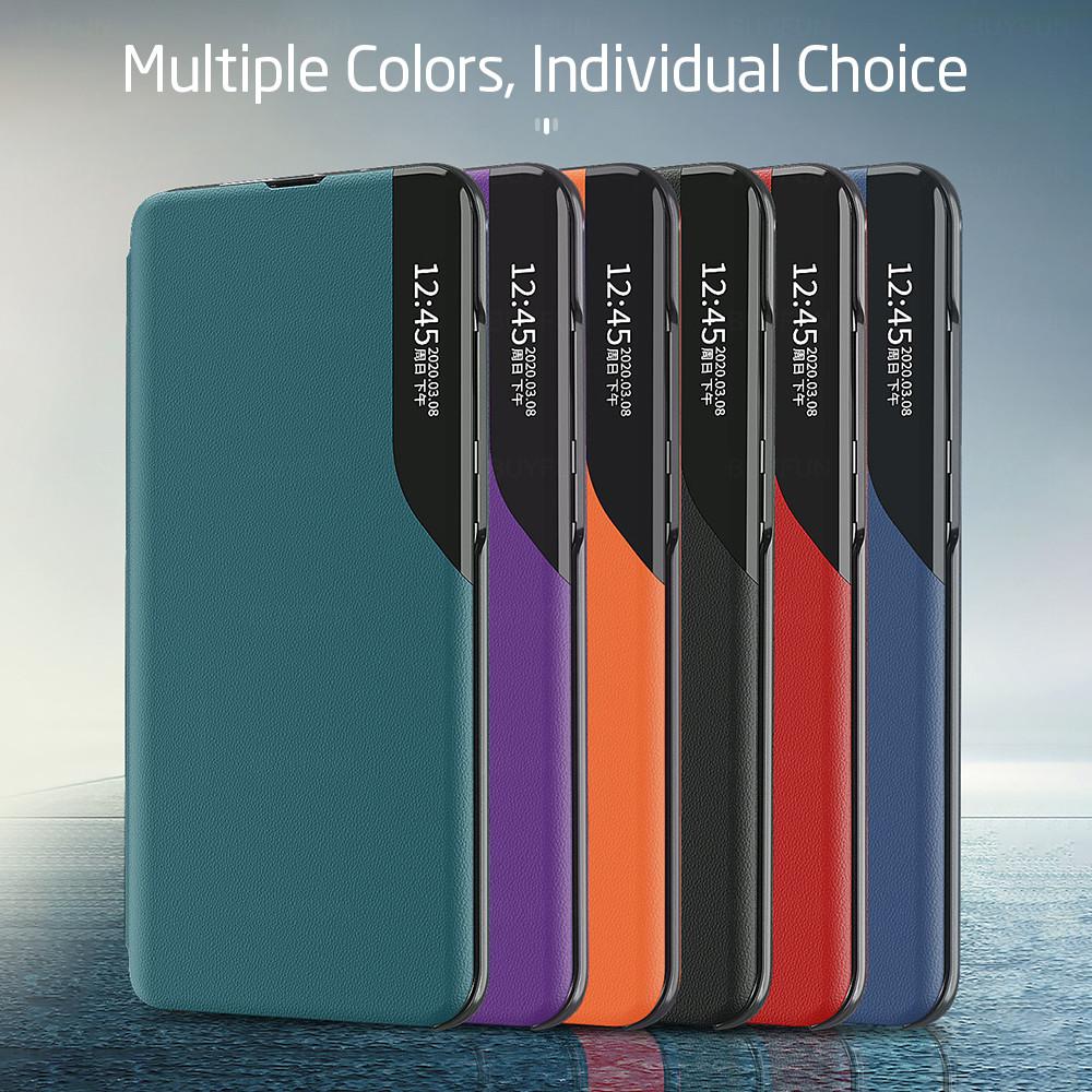 Samung A54 5G Case Smart View Magnetic Leather Flip Stand Cover For Samsung S25 Ultra S24 Plus S23 S22 Samsung A24 35 25 15 A55 A35 A20s Book Coque