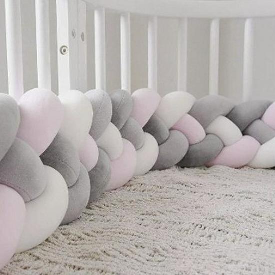 Датская вязаная подушка-узел, заплетенная из четырех прядей – Защитный бортик для кровати от ударов для детской комнаты