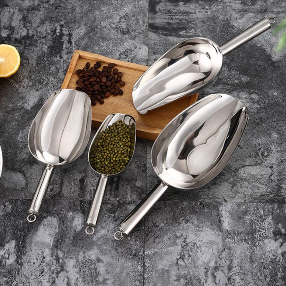 8/9/10/11/12in Stainless Steel Ice Shovel Heavy Duty Beans Shovel Dry Goods Shovel  Kitchen Utensil