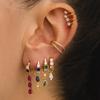 Корейские серьги-подвески из нержавеющей стали с разноцветными хрустальными каплями воды для женщин, уникальные серьги-пирсинг в стиле y2k, модные украшения