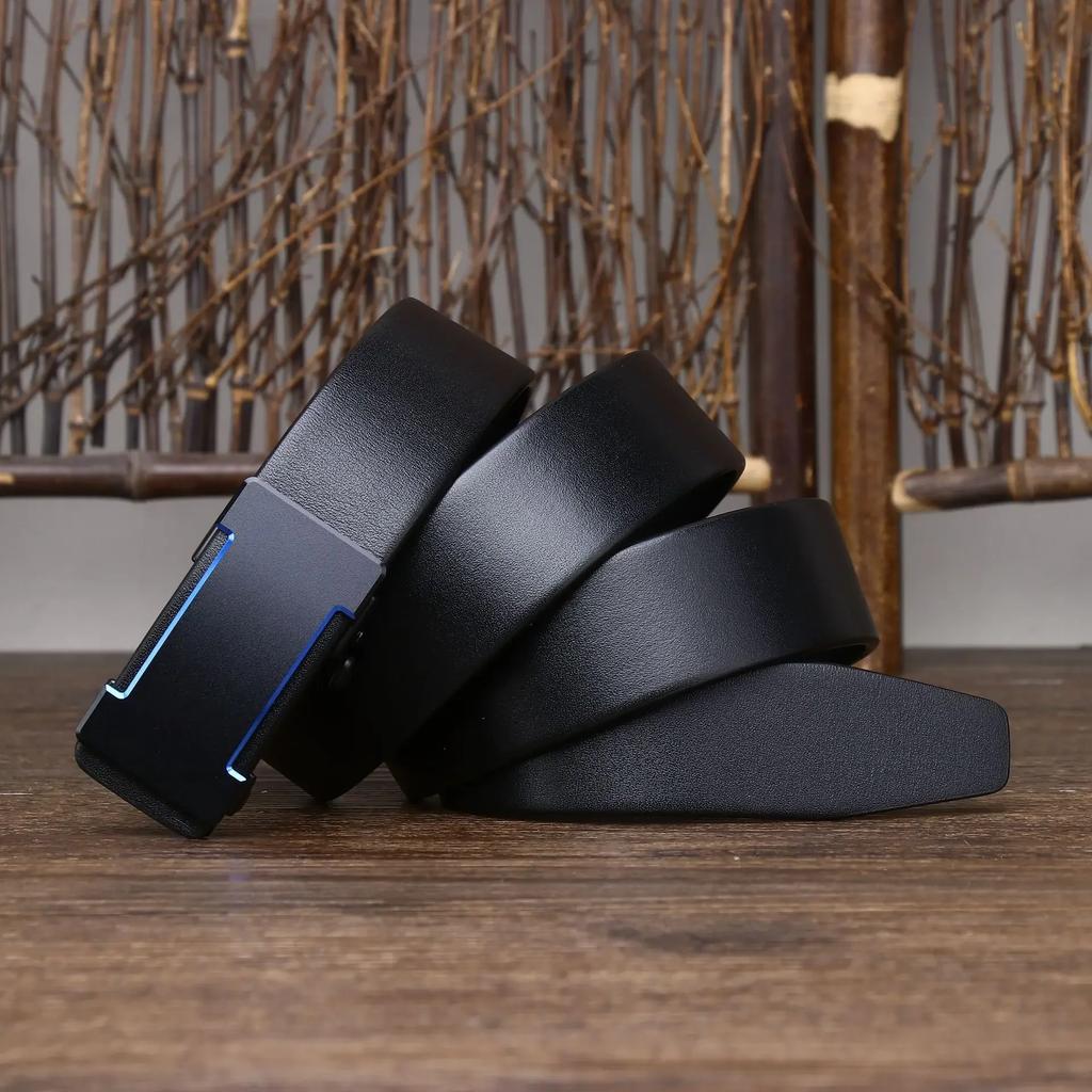 3.5CM Pure Cowhide High Quality Genuine Leather Belts for Men Strap Male Automatic Buckle Business Suit Trouser Belt Luxury