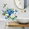 Hummingbird Rose Wall Stickers Waterproof Vinyl Flowers Decals for Bathroom Tiles Washbasin Mirror Peel & Stick Home Decor Floral Bird Art