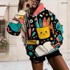 Printed Hoodie for Women Long Sleeve Drawstring Hood Kangaroo Pocket Pullover