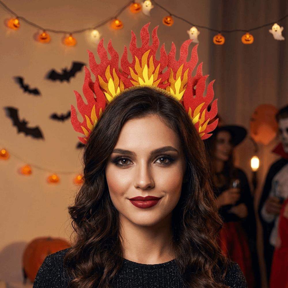 Comfortable Halloween Hairband Fire-Shaped Fire-Shaped Headband Cosplay Party