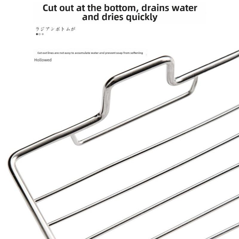 Настенная мыльница из нержавеющей стали - Без сверления, Дренажная конструкция для организации ванной комнаты