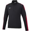 Soccer Stretch Knit Size M Shirt, Moisture-Wicking, Quick-Drying, P2MC2580, Black/Chinese Red,