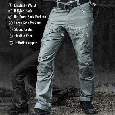 Мужские брюки-карго, мужские водонепроницаемые эластичные брюки из рипстопа с несколькими карманами, военные тактические легкие уличные походные брюки
