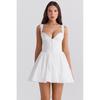 House White Moonlight French Pure Desire Sweet First Date Slim White Dress Embroider Lace Fitted Waist Bubble Sling Dress