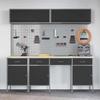 Workbench Cabinet Set with Drawers and Storage 10 Pieces Black