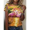 Large Sizes Animals Print T-Shirt Casual Short Sleeve Top For Spring & Summer Women's Plus Size Clothing