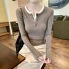 Early Spring Design Fake Two-piece Long-sleeved T-shirt for Women New Style Slim Fit Slim Bottoming Shirt Shoulder Top