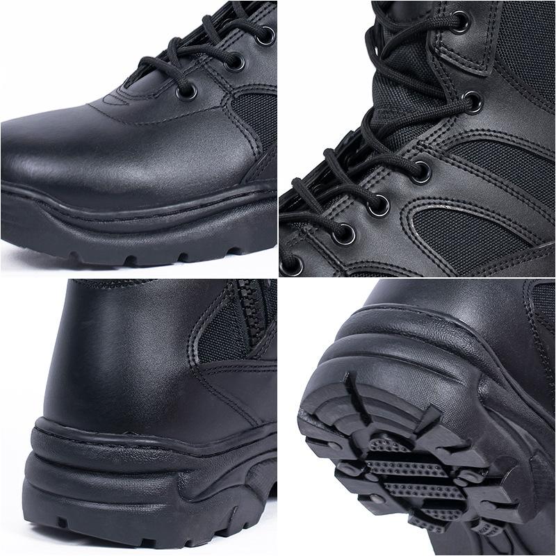 Outdoor Leisure High Top Boots Genuine Leather Breathable Training Shoes Black Sand Proof Desert Wear-resistant