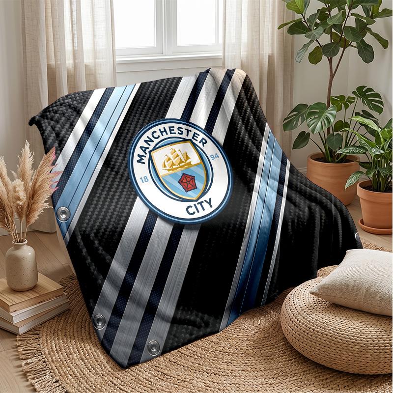 Manchester City Theme blanket Soft Flannel Blanket Plush Throw Blanket Cozy Sofa Bed Blanket for Home Decor