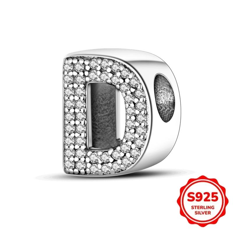 Trendy Fashion Classic 26 Alphabet Letters Charm Bead Components Bead Components Authentic Original Retro Zircon Copper Metal Designed For Women