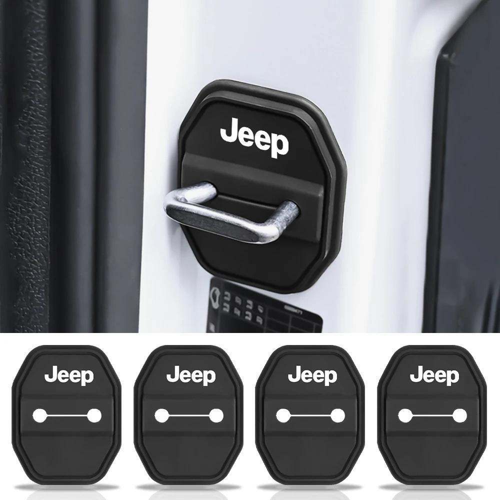 2/4PCS Anti-Rust Shockproof Car Door Lock Silicone Protector Cover for Jeep Wrangler Grand Cherokee Renegade Compass Gladiator ALO1