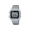 Casio Квадратный регулируемый ремешок для часов серии Vintage, кварцевый механизм, стальной браслет, мужские часы, черный B650WD-1A