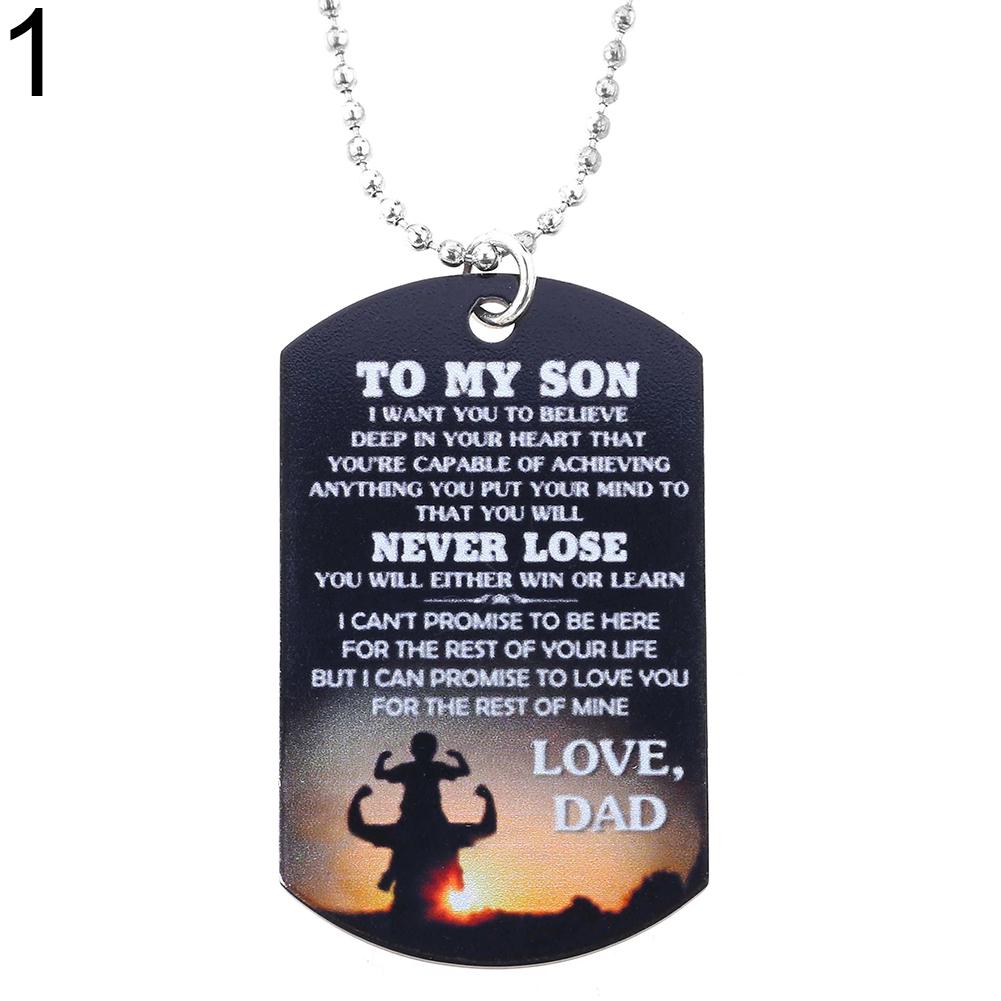 BLUELANS NECKLACE Wonderful Love You Military Dog My Son Tag To I Letter Pendant Necklace/Keychain Women Present