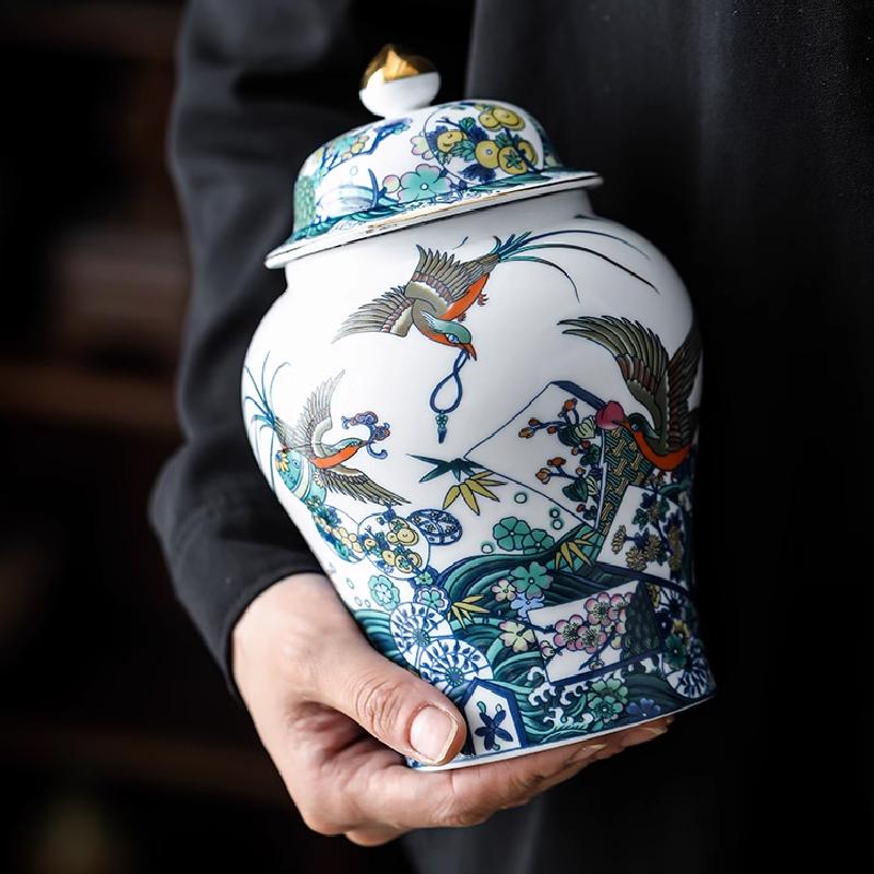 Китайский ретро-чайник, керамический герметичный чайник, домашняя коробка для чая, бутылка для хранения с крышкой, банка для имбиря, аксессуары для украшения чайного стола