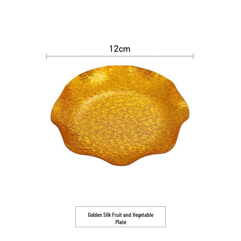 De'ou Starlight 12cm Gold Acrylic Fruit Plate Set