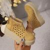 Fashion Women Short Boots 2025 New Summer Boots Anti-slip Fashion Breathable Platform Female Shoes Vintage Hollow Out Women Ankle Boots