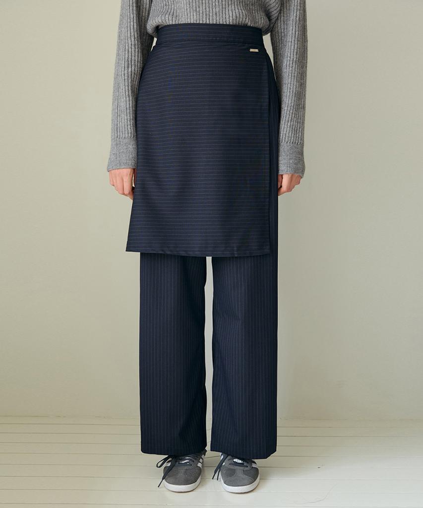 ODER Pinstripe Layering Slacks - Navy
