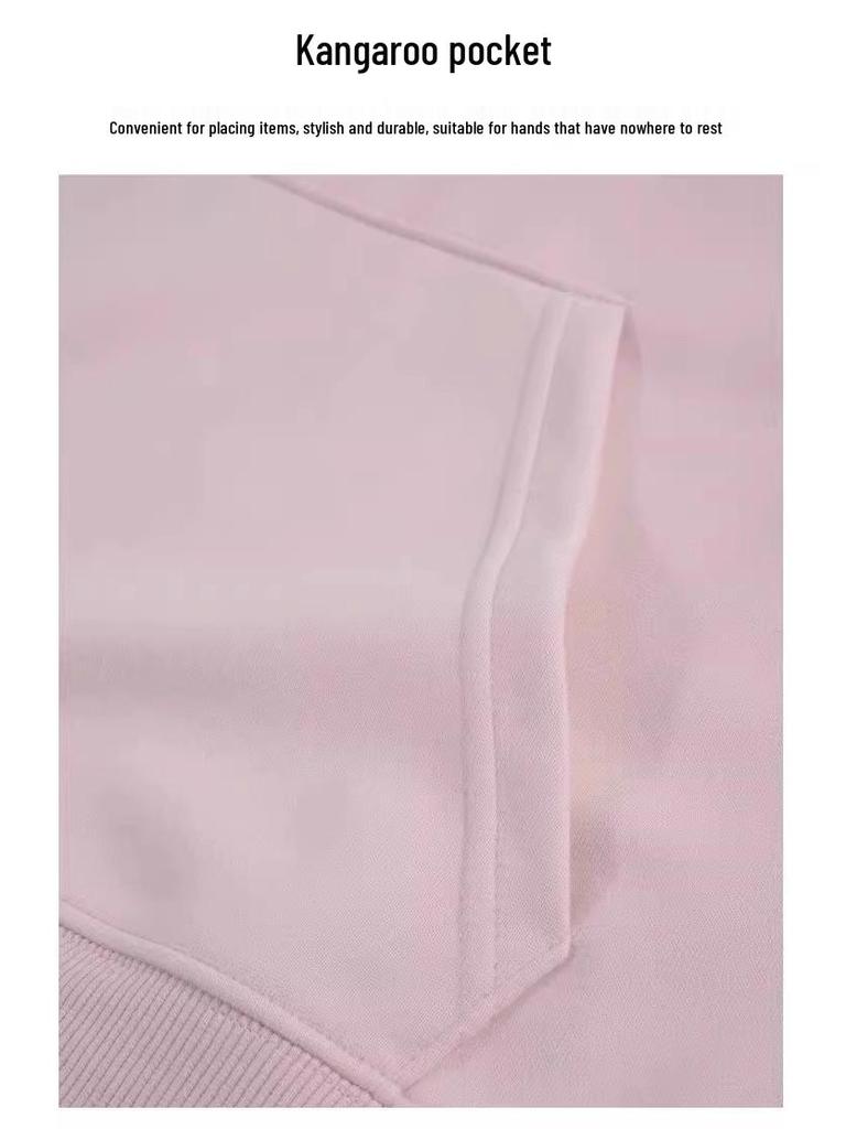 Женский розовый худи с V-образным вырезом и капюшоном: Топ с длинным рукавом в корейском стиле 2025 года для весны/осени