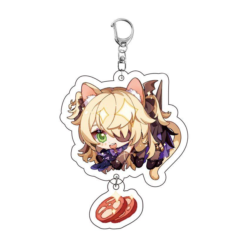 Game Keychains Acrylic Figure School Bag Keychian Holder Key Ring For Children Girl Men Accessories
