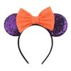 Classic Halloween Colors Mouse Ears Headband Festival Sequin Bow Hairband Party Cosplay Hair Accessories For Girls Children