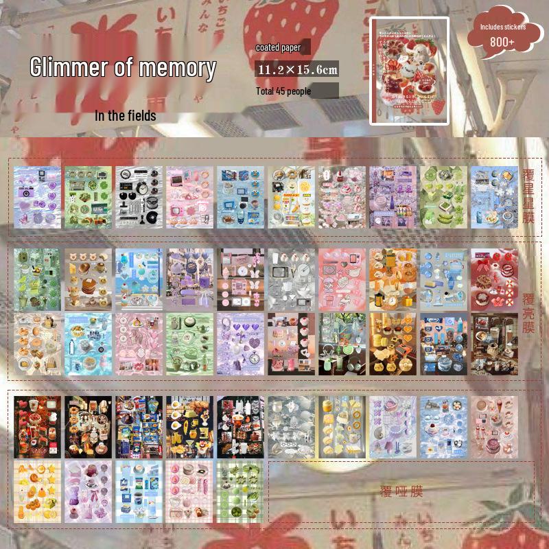 Мерцающие Воспоминания Ретро Японская Книга Наклеек с Высечкой для DIY Коллажа и Ведения Дневника