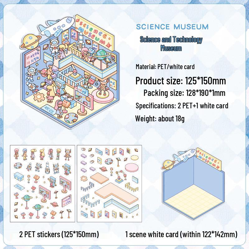 Popular Cartoon Scenery 3D DIY Stickers for Kids