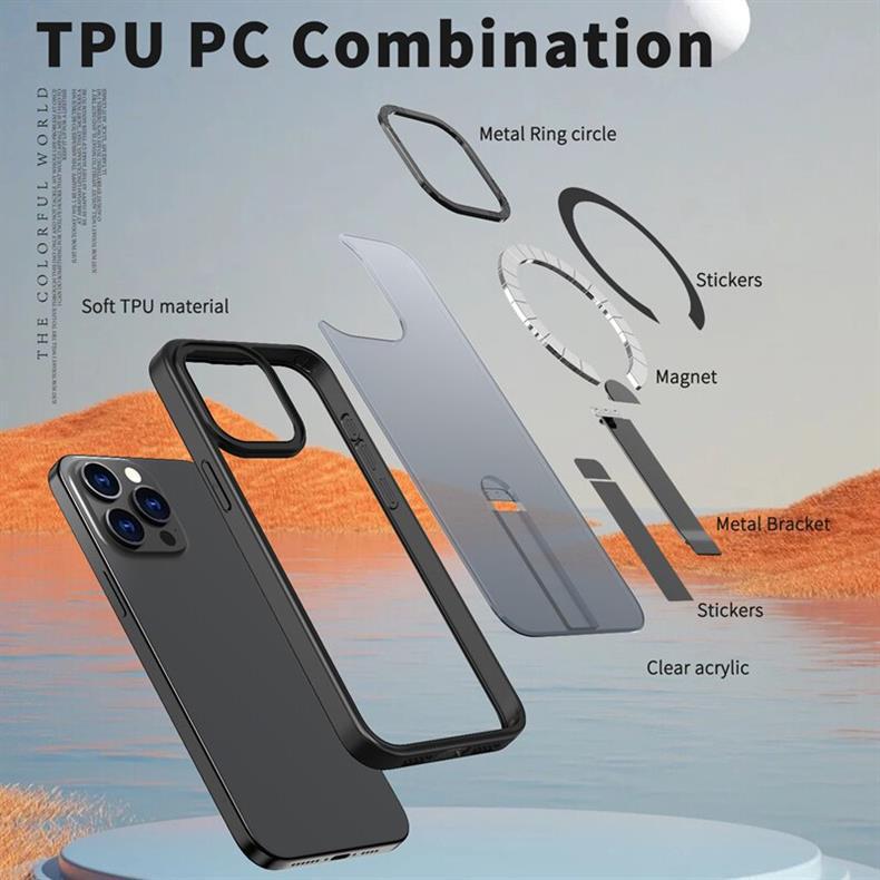 Складная подставка, совместимая с моделями iPhone от 13 до 17 Pro Max - Тонкий, легкий, с теплоотводом, магнитный, чехол с полным покрытием.