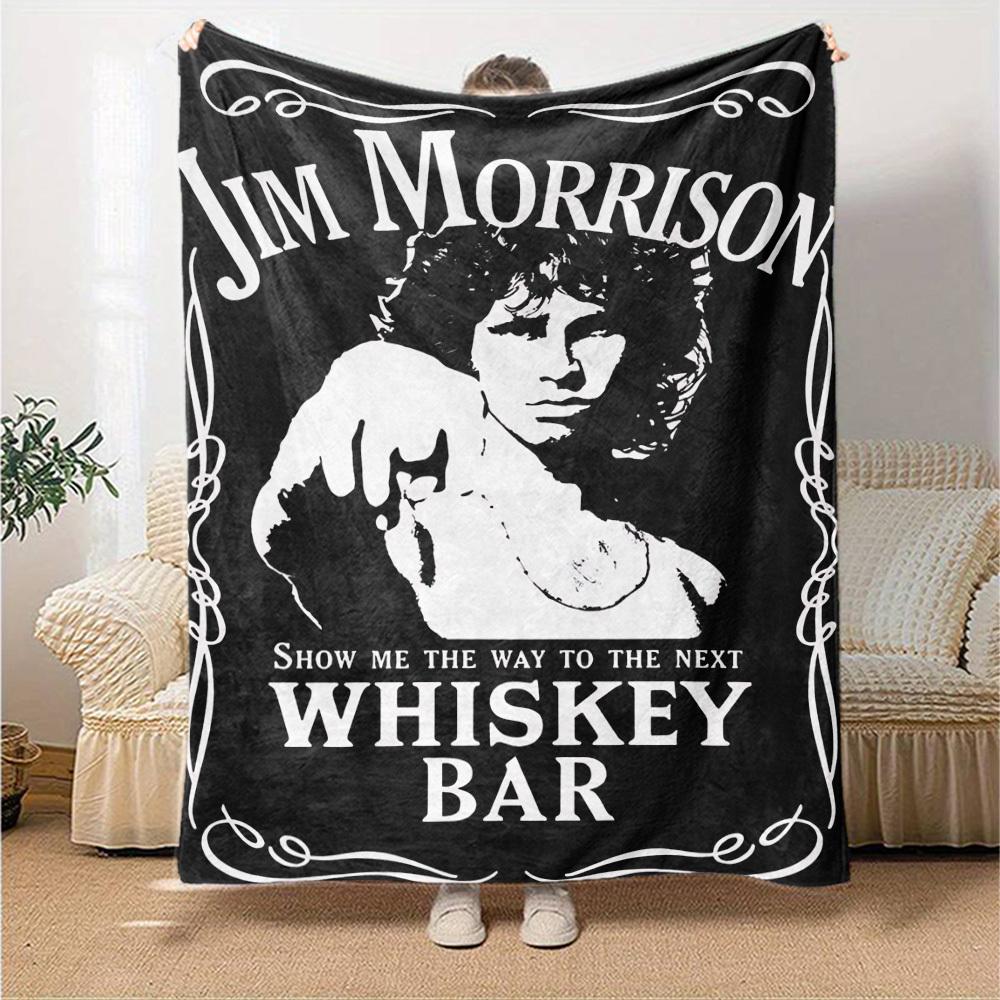 1pc Jim Morrison whiskey Themed Printed Soft and Comfortable Home Blanket, Small Throw Blanket, Nap Blanket, Suitable as a Gift l068