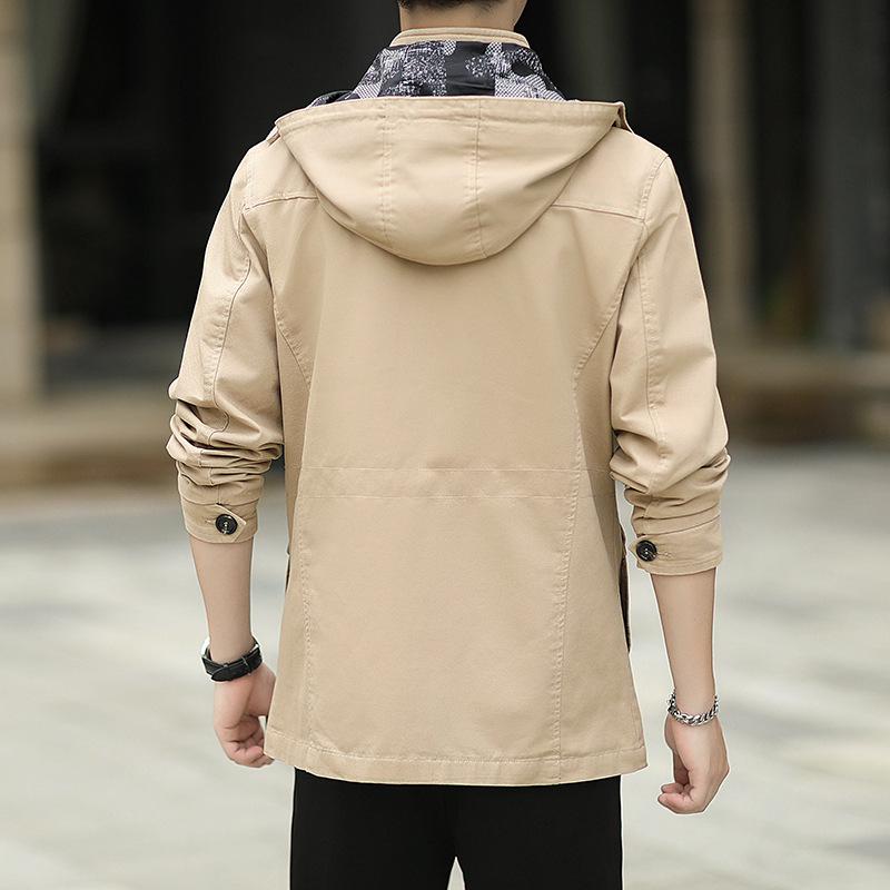 Весенне-осенняя новая куртка мужская с капюшоном в американском повседневном спортивном стиле, модная универсальная зеленая рабочая куртка тренд