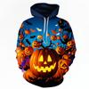 Halloween Fashion Pumpkin Pattern Hoodie For Men Funny 3D Printed Long Sleeves Casual Sweatshirt Oversized Pullover Tops Hooded